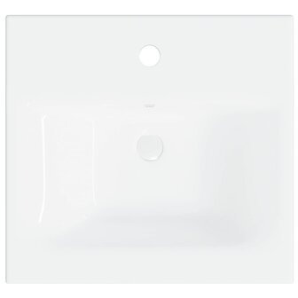 Inbouwwastafel met kraan 42x39x18 cm keramiek wit 8
