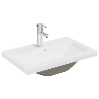 Inbouwwastafel met kraan 61x39x18 cm keramiek wit 2