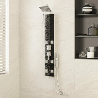 Douchepaneel 18x45,5x130 cm glas zwart  1