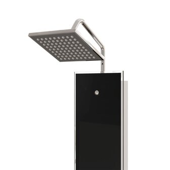 Douchepaneel 18x45,5x130 cm glas zwart  4