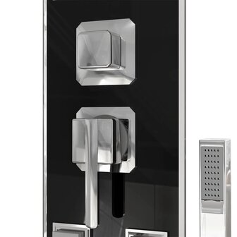 Douchepaneel 18x45,5x130 cm glas zwart  6