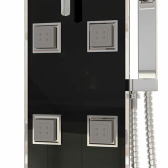 Douchepaneel 18x45,5x130 cm glas zwart  7