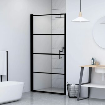 Douchedeur 81x195 cm gehard glas zwart 3
