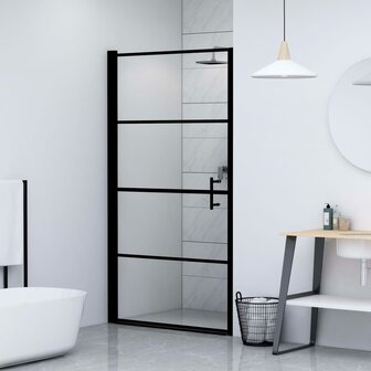 Douchedeur 91x195 cm gehard glas zwart 3