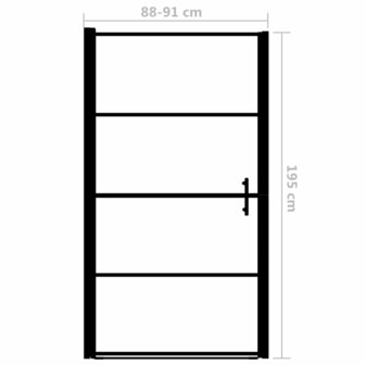 Douchedeur 91x195 cm gehard glas zwart 6