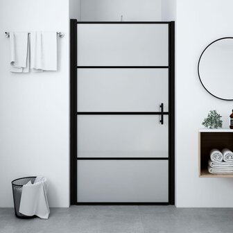 Douchedeur mat 100x178 cm gehard glas zwart 1