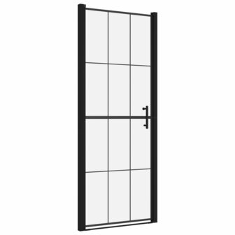 Douchedeur 81x195 cm gehard glas zwart 2