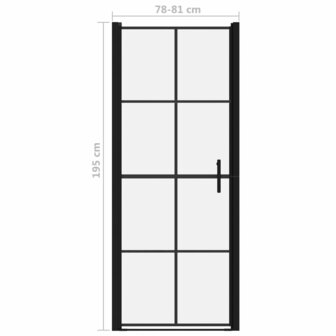 Douchedeuren 81x195 cm gehard glas zwart 5
