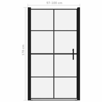 Douchedeur 100x178 cm gehard glas zwart 5
