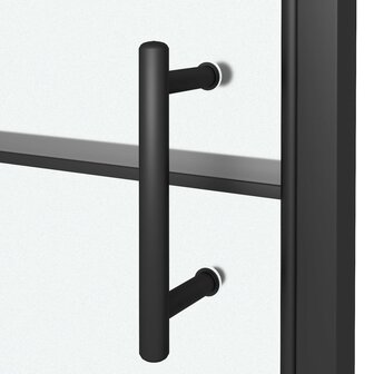 Douchedeur halfmat 81x195 cm gehard glas zwart 6