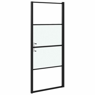 Douchedeur halfmat 91x195 cm gehard glas zwart 5