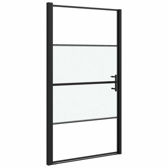 Douchedeur halfmat 100x178 cm gehard glas zwart 2