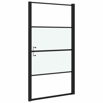 Douchedeur halfmat 100x178 cm gehard glas zwart 5