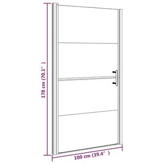 Douchedeur halfmat 100x178 cm gehard glas zwart 7