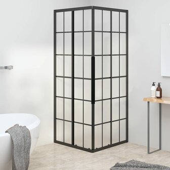 Douchecabine 80x80x180 cm mat ESG zwart 1