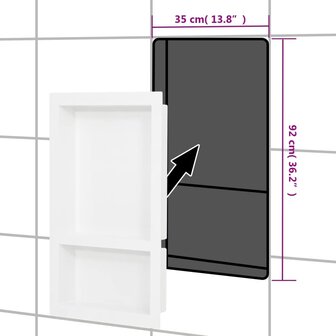Douchenis met 2 vakken 41x69x9 cm hoogglans wit 6