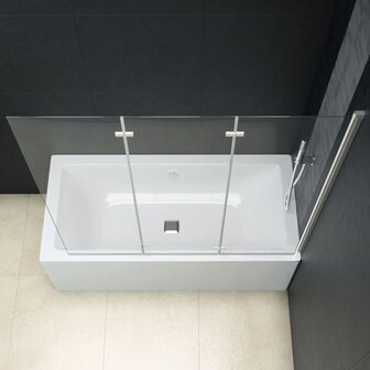 Douchewand inklapbaar 3 panelen 130x138 cm ESG 6