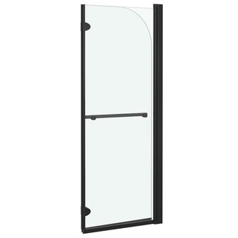 Douchewand inklapbaar 2 panelen 95x140 cm ESG zwart 4