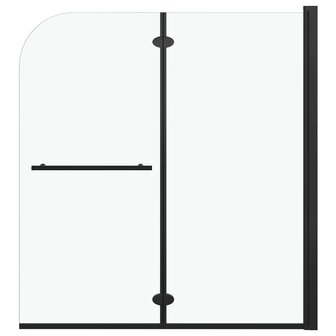 Douchewand inklapbaar 2 panelen 120x140 cm ESG zwart 2