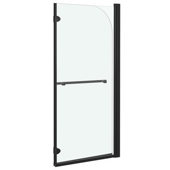 Douchewand inklapbaar 2 panelen 120x140 cm ESG zwart 4