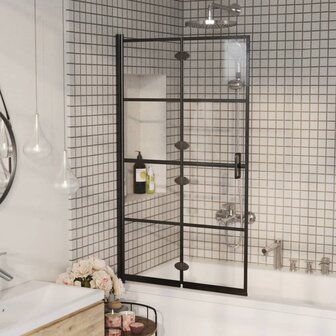 Douchewand inklapbaar 80x140 cm zwart 3