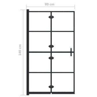 Douchewand inklapbaar 80x140 cm zwart 9