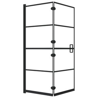 Douchewand inklapbaar 120x140 cm ESG zwart 2