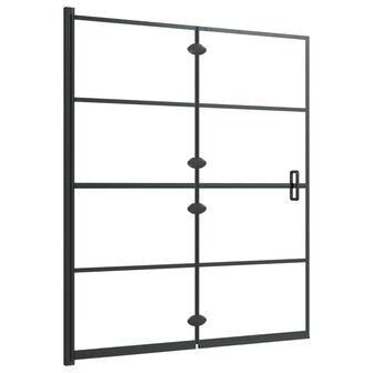 Douchewand inklapbaar 120x140 cm ESG zwart 4
