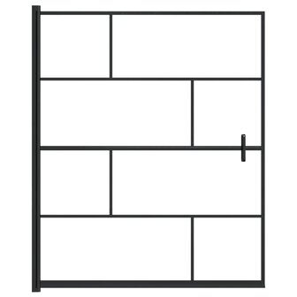 Douchewand 116x140 cm ESG zwart 3