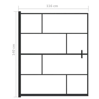 Douchewand 116x140 cm ESG zwart 5