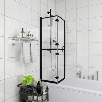 Douchewand inklapbaar 120x140 cm ESG zwart 1