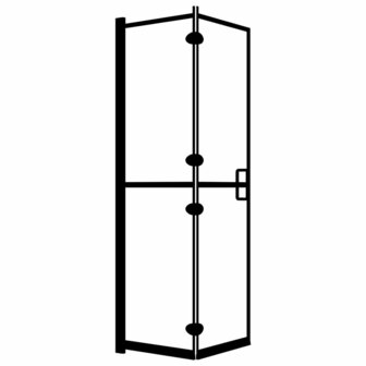Douchewand inklapbaar 120x140 cm ESG zwart 2