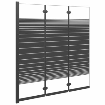 Douchewand inklapbaar 3 panelen 130x130 cm ESG zwart 2