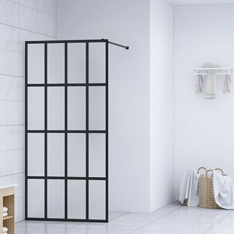 Inloopdouchewand 100x195 cm mat gehard glas 1