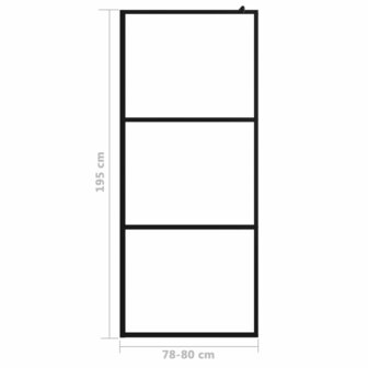 Inloopdouchewand transparant 80x195 cm ESG-glas zwart 7
