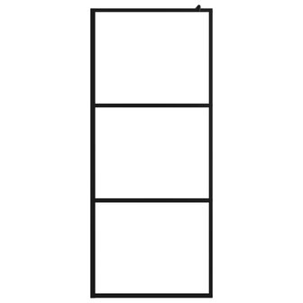 Inloopdouchewand transparant 90x195 cm ESG-glas zwart 3
