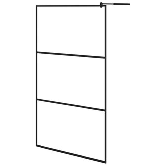 Inloopdouchewand transparant 115x195 cm ESG-glas zwart 2