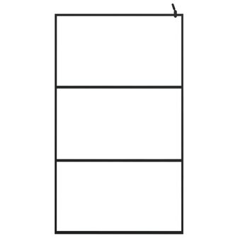 Inloopdouchewand transparant 115x195 cm ESG-glas zwart 3