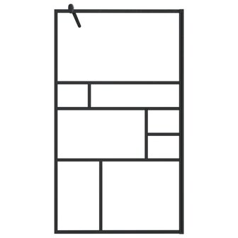 Inloopdouchewand 90x195 cm ESG-glas transparant en zwart 3