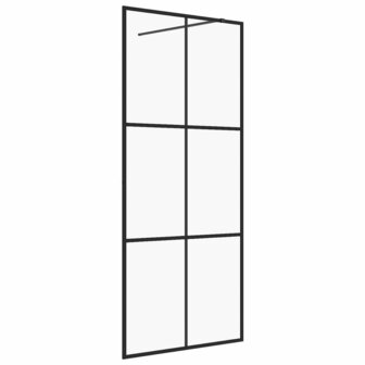 Inloopdouchewand 90x195 cm ESG-glas transparant en zwart 2