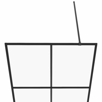 Inloopdouchewand 100x195 cm ESG-glas transparant en zwart 4