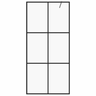 Inloopdouchewand 115x195 cm ESG-glas transparant en zwart 3