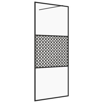 Inloopdouchewand 80x195 cm ESG-glas transparant en zwart 2