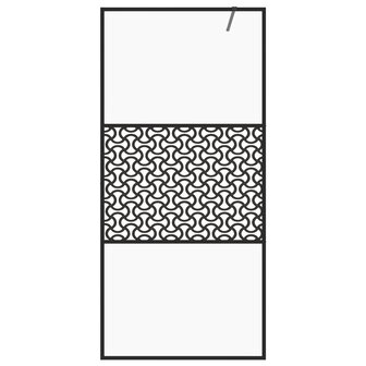 Inloopdouchewand 80x195 cm ESG-glas transparant en zwart 3
