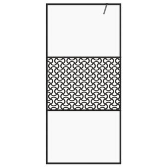 Inloopdouchewand 115x195 cm ESG-glas transparant en zwart 3