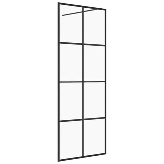 Inloopdouchewand 80x195 cm ESG-glas transparant en zwart 2