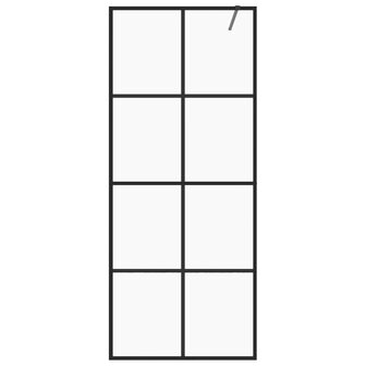 Inloopdouchewand 80x195 cm ESG-glas transparant en zwart 3