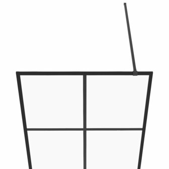 Inloopdouchewand 80x195 cm ESG-glas transparant en zwart 4