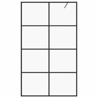 Inloopdouchewand 90x195 cm ESG-glas transparant en zwart 3