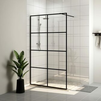 Inloopdouchewand 100x195 cm ESG-glas transparant en zwart 1